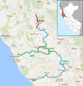 Mapa de los subtramos de la concesión